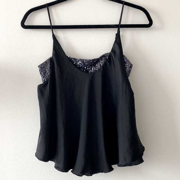 Free People Turn it On Sequin Cami in Black - Picture 8 of 11